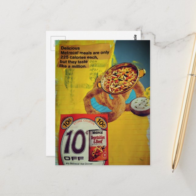 Carte Postale Lentil Rings and Soup 225 mixed media collage  (Devant/Arrière en situation)