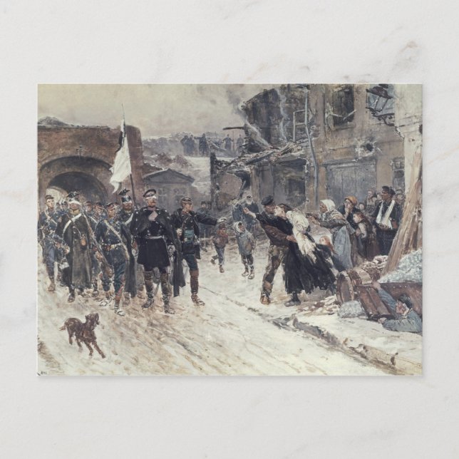 Carte Postale L'entrée à Belfort du commandant allemand (Devant)