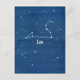 Carte Postale Leo Constellation Stars Indigo Blue