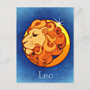 Carte Postale Leo en bleu