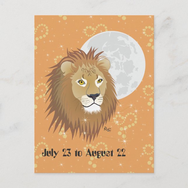 Carte Postale Leo July 23 à août 22 Postcard (Devant)