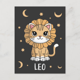 Carte Postale Leo Kitten : Une étoile rugissante adorable Leo Zo