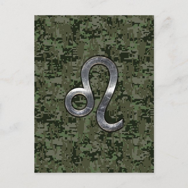 Carte Postale Léo Zodiac Connexion Camouflage numérique vert (Devant)