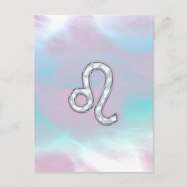 Carte Postale Leo Zodiac Connexion Pastels Style Nacre Imprimer (Devant)