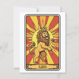 Carte Postale Leo Zodiac Illustration Style Tarot