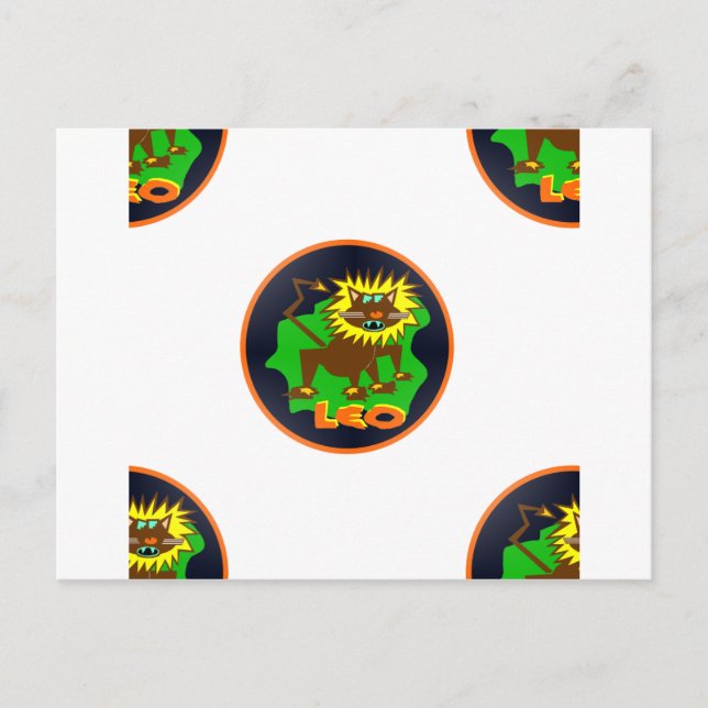 Carte Postale leo zodiaque (Devant)