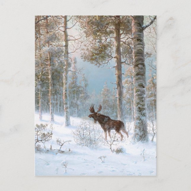 Carte Postale Leodinovich : Elk dans la forêt (Devant)