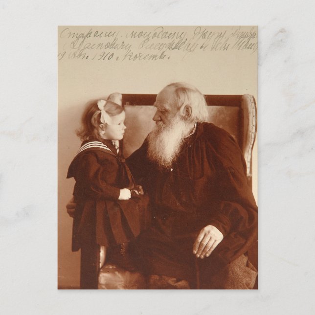 Carte Postale Leon Tolstoï avec sa petite-fille Tatiana (Devant)