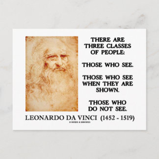 Carte Postale Léonard De Vinci Citation De Trois Classes De Pers