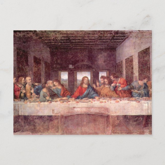 Carte Postale Léonard de Vinci - La Dernière Cène (Devant)