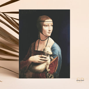 Carte Postale Léonard de Vinci Lady avec une peinture d'Ermine