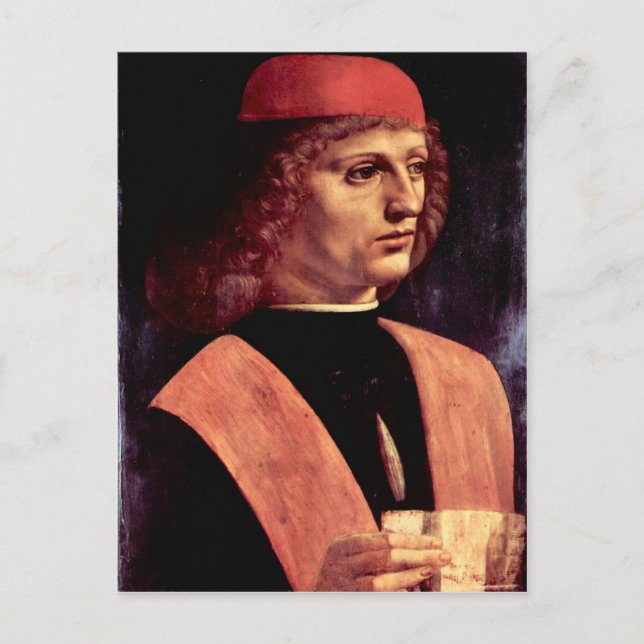 Carte Postale Léonard de Vinci - Portrait d'un musicien (Devant)