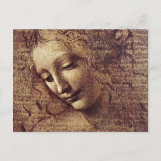 Carte Postale Léonard de Vinci - Tête de jeune femme (Devant)