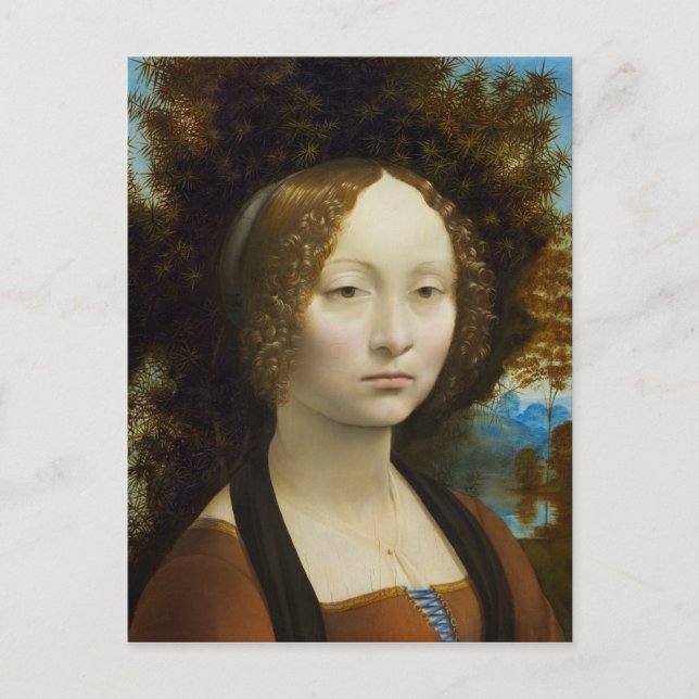Carte Postale Leonardo da Vinci Ginevra de' Benci (Devant)