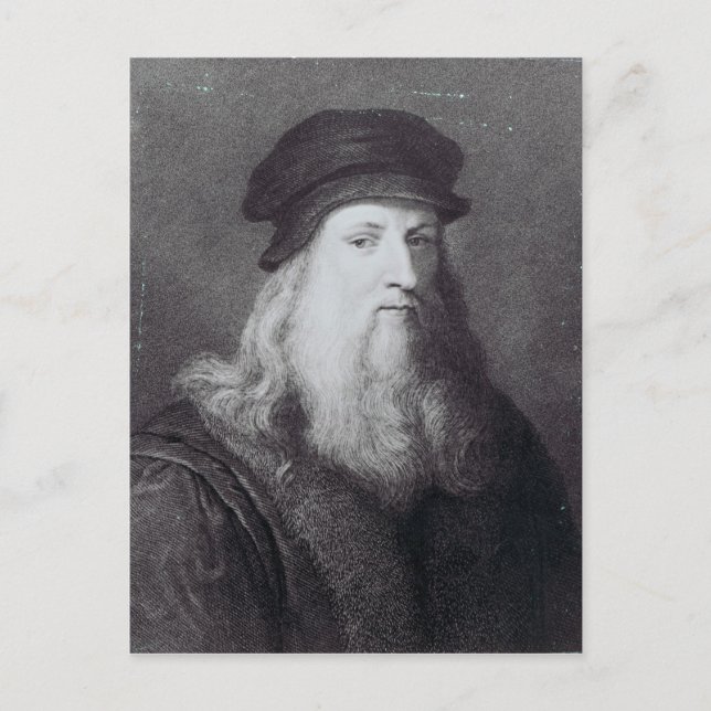 Carte Postale Leonardo da Vinci, gravé par Raphael (Devant)