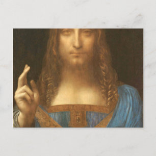 Carte Postale Leonardo Da Vinci Jesus Salvator Mundi