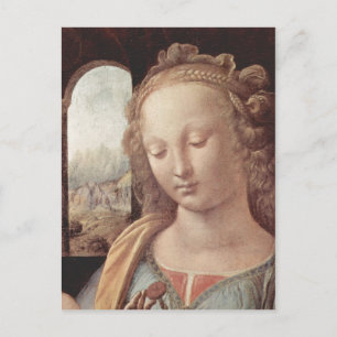 Carte Postale Leonardo da Vinci Madonna mit der Nelke, Détail :