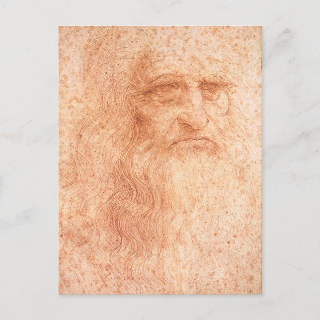 Carte Postale Leonardo da Vinci Self Portrait Red Chalk (Devant)