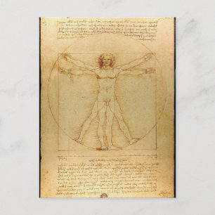 Carte Postale Leonardo Da Vinci - Vitruvian Homme Peinture