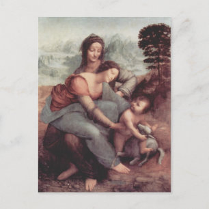Carte Postale Leonardo Vinci - La Vierge et l'Enfant avec Sainte