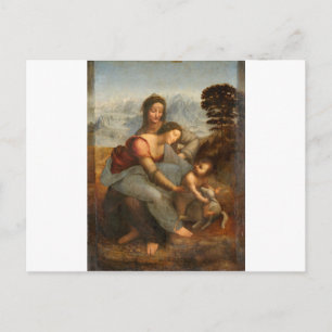 Carte Postale Leonardo Vinci - La Vierge et l'Enfant avec Sainte