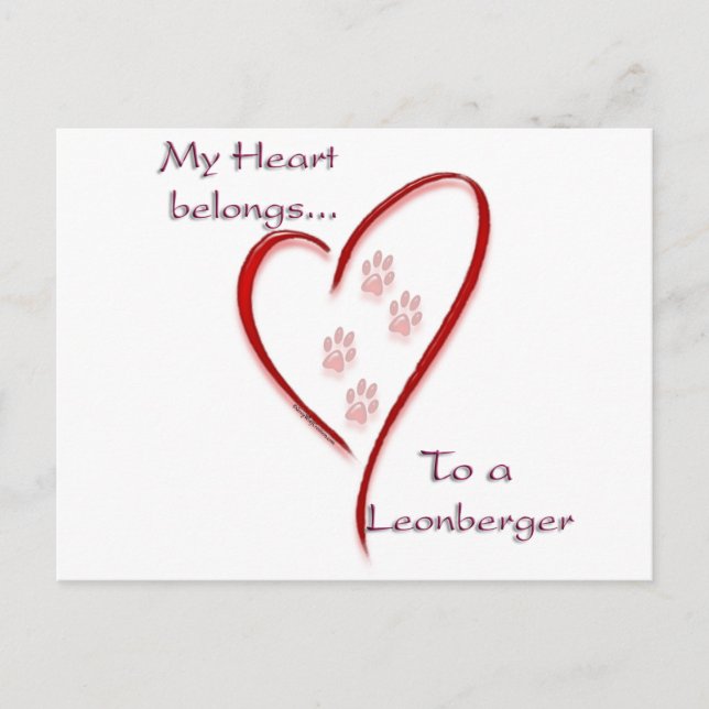 Carte Postale Leonberger Heart Belongs (Devant)
