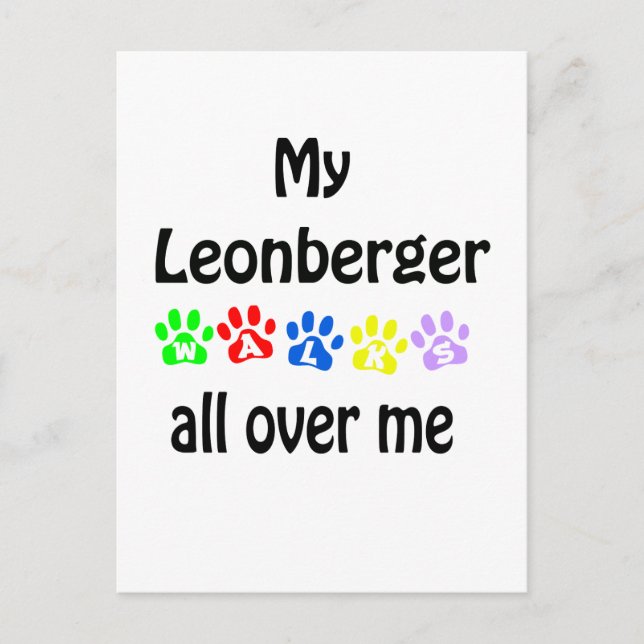 Carte Postale Leonberger Walks Design (Devant)