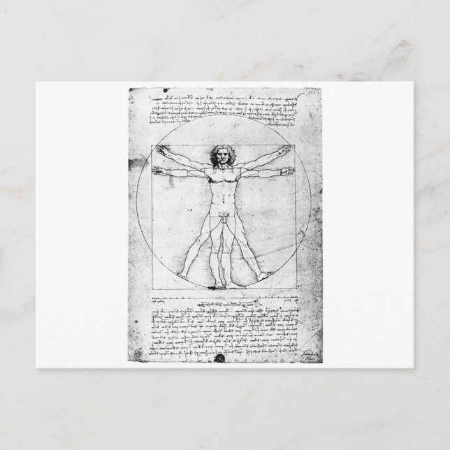Carte Postale Leondardo Da Vinci Proportion Homme (Devant)