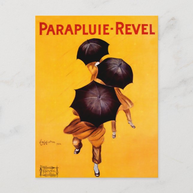 Carte Postale Leonetto Cappiello Revel Parapluie Publicité (Devant)