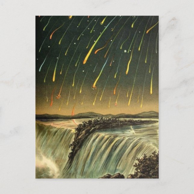 Carte Postale Leonid Meteor Storm Peinture de 1883 (Devant)
