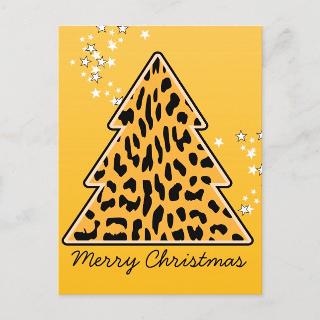 Carte postale Leopard cheetah Christmas Tree (Devant)
