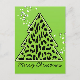 Carte postale Leopard cheetah Christmas Tree
