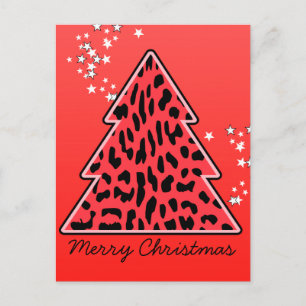 Carte postale Leopard cheetah Christmas Tree