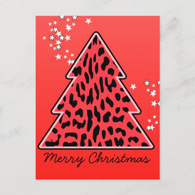 Carte postale Leopard cheetah Christmas Tree (Devant)