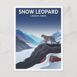 Carte Postale Léopard des neiges, Ladakh Leh Inde