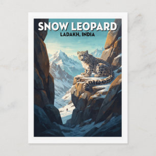 Carte Postale Léopard des neiges, Ladakh Leh Inde