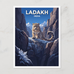 Carte Postale Léopard des neiges, Ladakh Leh Inde