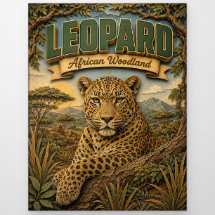 Carte Postale Léopard Forêt Africaine POPCUT