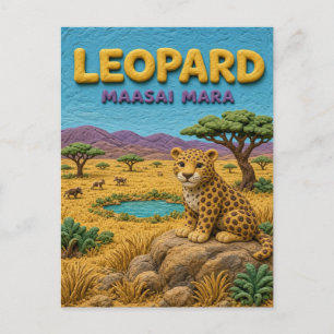 Carte Postale Léopard Maasai Mara Moderne KlayKoo