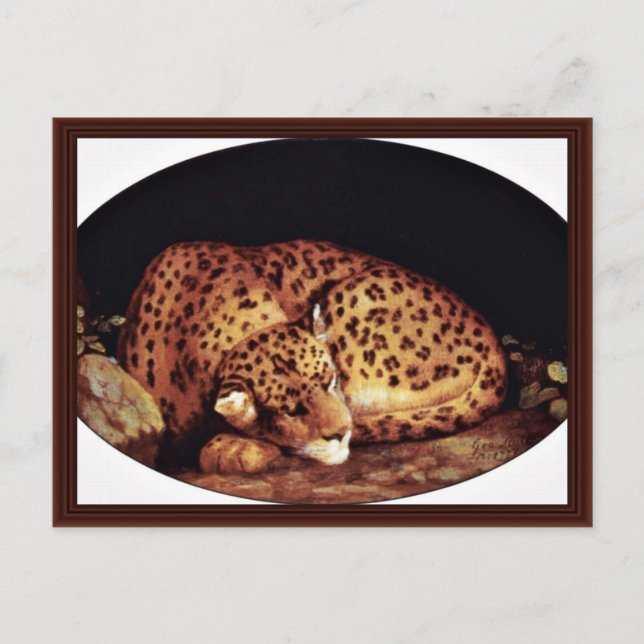 Carte Postale Leopard Oval Par Stubbs George (Devant)