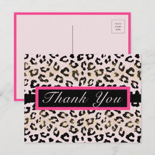 Carte postale Leopard Poster de animal Merci