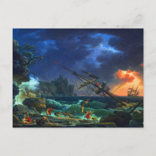 Carte Postale L'épave par Claude-Joseph Vernet