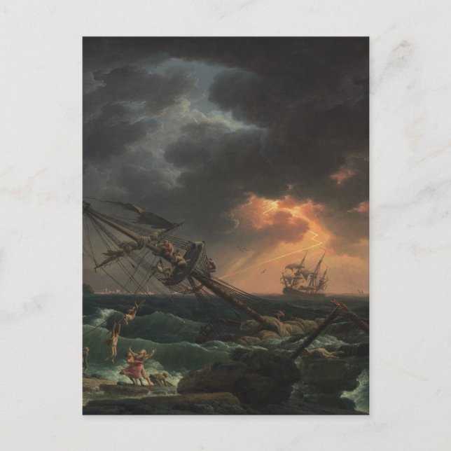Carte Postale L'épave par Claude-Joseph Vernet (Devant)