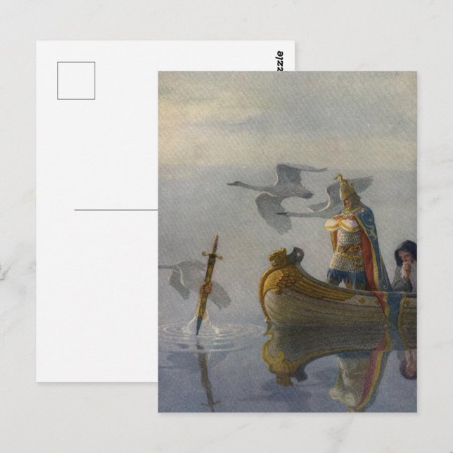 Carte Postale L'épée dans la main : Garçon roi Arthur par N.C. W (Devant / Derrière)