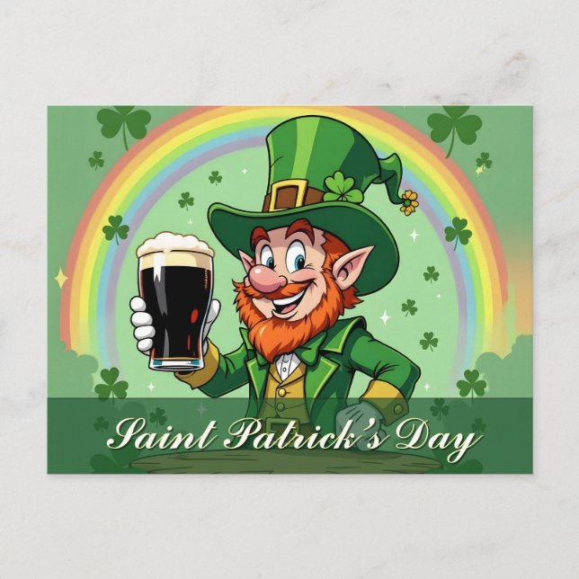 Carte Postale Leprechaun’s Cheers Beneath the Rainbow (Devant)