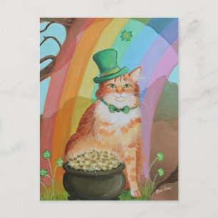 Carte Postale Leprechaun St Patrick’s Day Tabby Cat