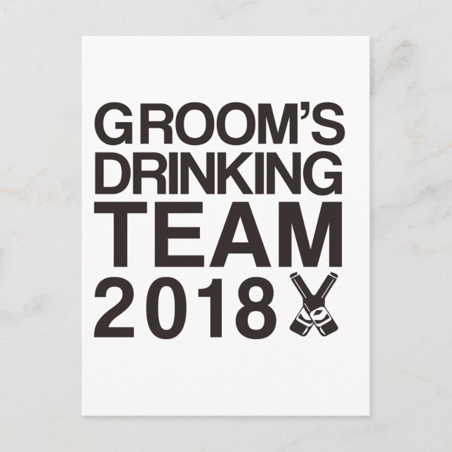 Carte Postale L'équipe de boisson de Groom 2018 (Devant)