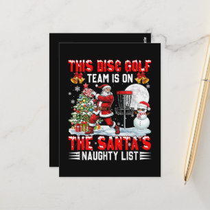 Carte Postale L'équipe de Disc Golf est sur la liste de Noël de