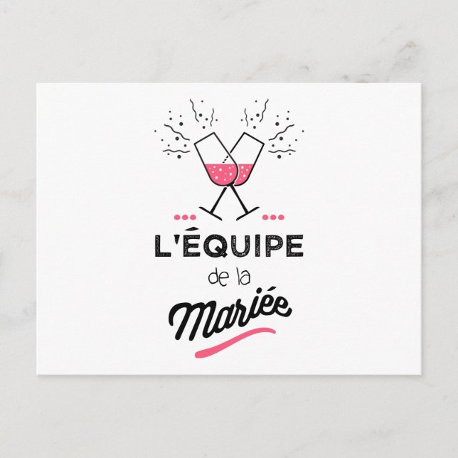 Carte Postale L'Équipe de la mariée (Devant)