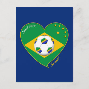 Carte Postale L'équipe nationale brésilienne de football. Fútbol